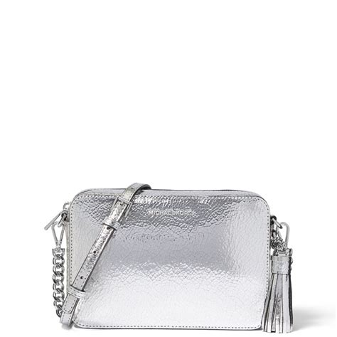 michael kors tasche silber glitzer|Michael Kors silver crossbody bag.